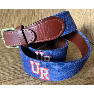 SMATHERS & BRANSON University of Richmond Spiders Needlepoint Belt 36 EUC
